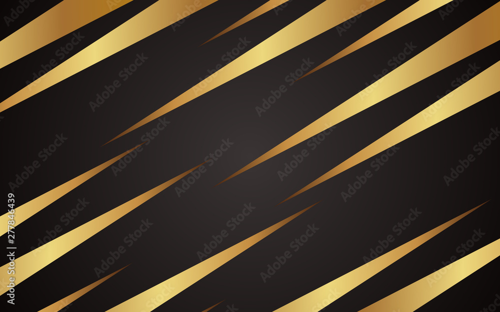 Poster abstract black background with a combination stripe line gold. luxury backdrop dark and structure ca