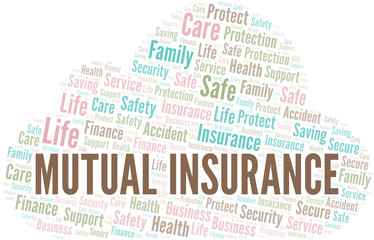 Obraz premium Mutual Insurance word cloud vector made with text only.