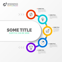 Fototapeta premium Infographic design template. Creative concept with 5 steps