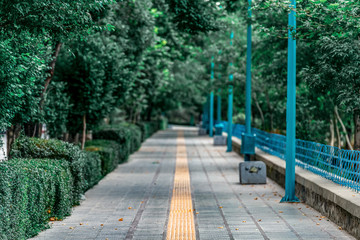 .Boulevard on the seafront in Isfahan near Zayandeh Rud river close to Khaju Bridge