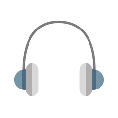 Headphones color vector icon on white background