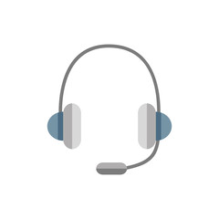 Headphones with  microphone color vector icon