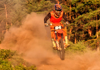 Details of debris in a motocross race