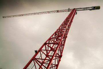 perspective of a crane at work