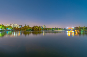 Lakeside View at Daning Tulip Park, Shanghai, China