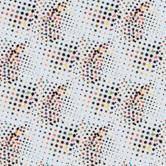 Modern pop art pattern with halftone star texture background on light background for web background design. Abstract geometric frame. Pop-art texture. Abstract pattern.