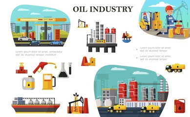 Flat Oil Industry Concept