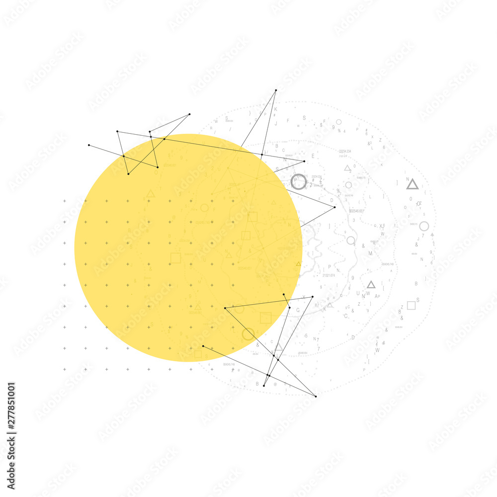 Poster trendy modern science or technology 3d background with dynamic particles. cyberspace grid. futuristi