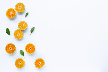 Fresh orange on white.