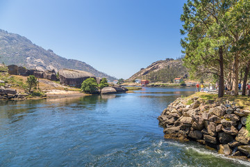 Ezaro, Spain. Picturesque landscape with a river in the mountains