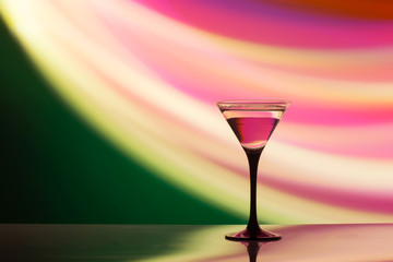 Multicolored cocktails at the bar