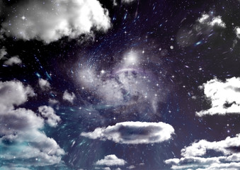 galaxy in a free space. 3D rendering