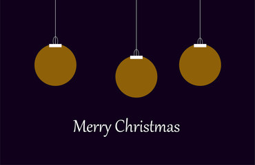 Merry Christmas greeting card, Christmas balls