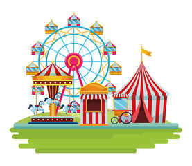 Obraz na płótnie Canvas amusement park and circus fun