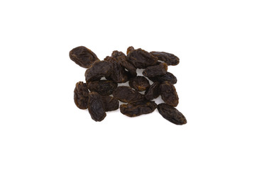 dried raisins isolated on white background.