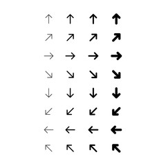 Fototapeta na wymiar Set of black vector arrows. Arrows icon. Arrow vector icon. Arrows vector collection