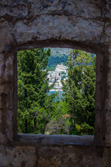 window in the wall at the Island of Lokrum