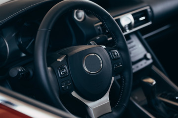 Car Interior Driver Side View. Modern Car Interior Design.