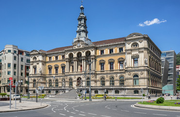 Fototapeta na wymiar City Hall in the Basque city of Bilbao