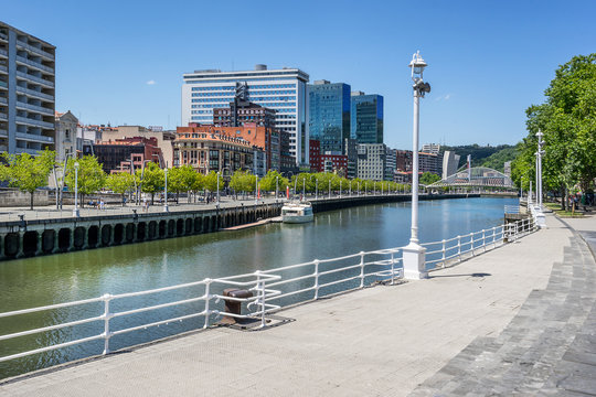Looking across the Bilbao river 