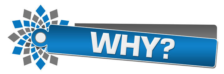 Why Blue Grey Circular Label 