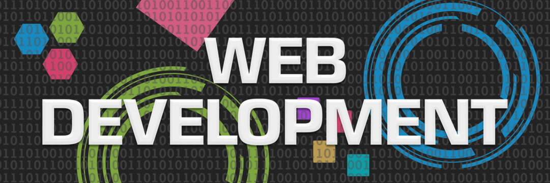 Web Development Dark Colorful Digital Technology Background 