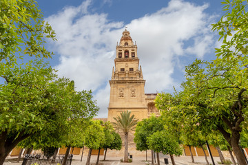 Bell tower of mosque-cathedral of Cordoba. Original Muslim minaret this structure has played an...