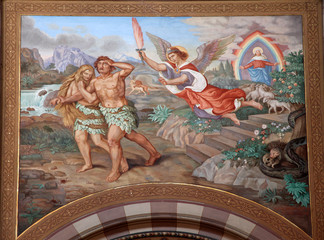 Fototapeta na wymiar Adam and Eve, the expulsion from paradise