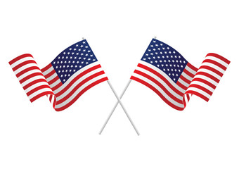 Flag of the United States of America isolated on white background, Vector