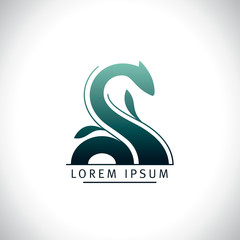 Loch ness, snake or dragon vector logo © LP Design