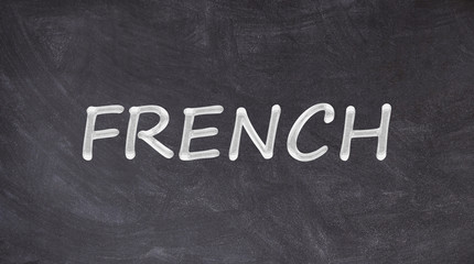 Obraz premium French text written on blackboard