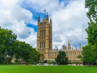 Palace of Westminster (Houses of Parliament) with Victoria Tower viewed from Victoria tower...