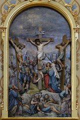 Calvary, Jesus dies on the Cross, church of Saint Matthew in Stitar, Croatia 