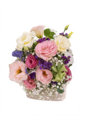 colorful gift bouquet on a white