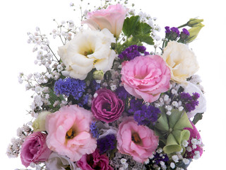 colorful gift bouquet on a white