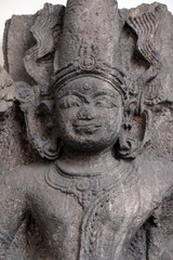 Fototapeta na wymiar Composite image of Surya and Siva, from 13th century found in Khondalite, Konark, Odisha now exposed in the Indian Museum in Kolkata, West Bengal, India 