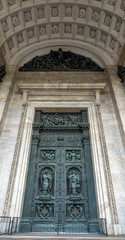 Huge art door of St. Isaac's cathedral, Russia