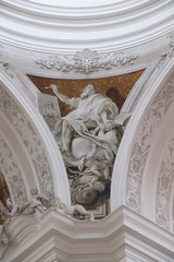 Saint Luke the Evangelist, fresco by Cosmas Damian Asam in the Basilica of St. Martin and Oswald in Weingarten, Germany