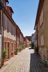 In den Straßen der Altstadt von Obernburg in Unterfranken, Bayern, Deutschland 