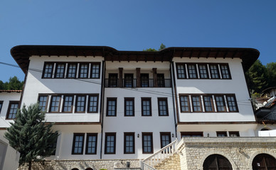 Traditional ottoman house in old town Berat known as the White City of Albania 