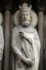 King David, Portal of St. Anne, Notre Dame Cathedral, Paris