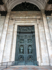 Huge art door of St. Isaac's cathedral, Russia
