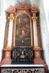 Saint Charles Borromeo altar in Jesuit church of St. Francis Xavier in Lucerne, Switzerland