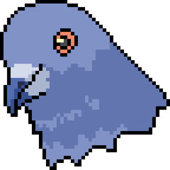 vector pixel art pigeon head