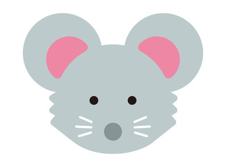 Simple flat face illustration of mouse (rat)