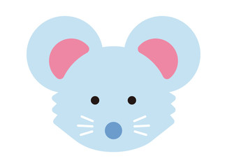 Simple flat face illustration of mouse (rat)