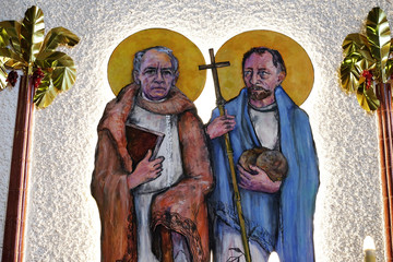 St. James and St. Philip on tha altar of the church of Saint Blaise in Zagreb, Croatia