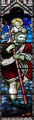 Saint Christopher, stained glass window in the American Cathedral Church of the Holy Trinity in Paris, France 