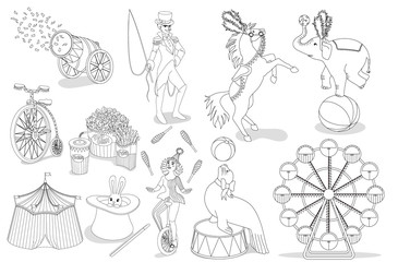 Set of the circus characters