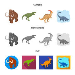 Isolated object of animal and character logo. Set of animal and ancient vector icon for stock.